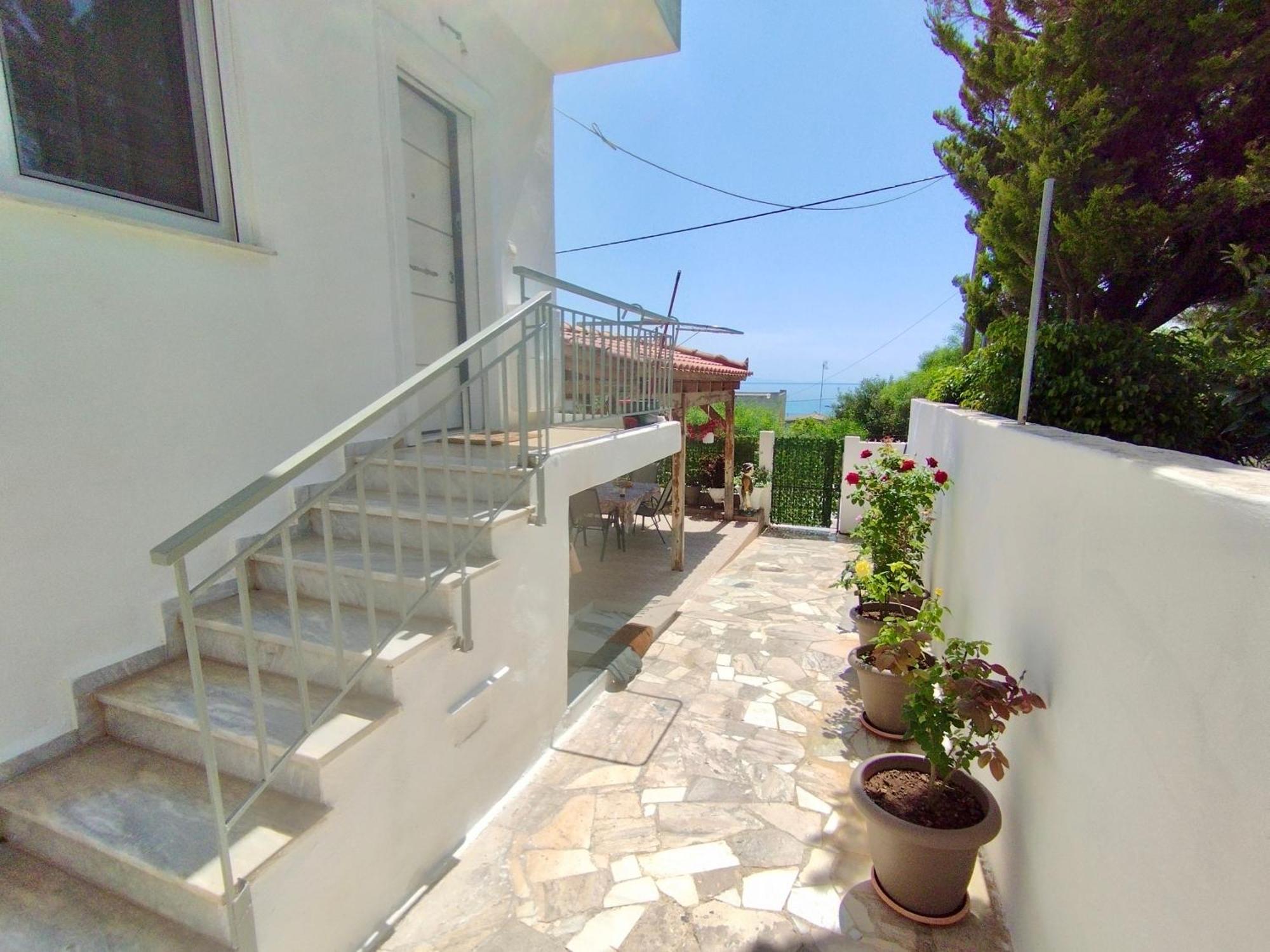 Sofia'S Seaview Villa Near Airport And Beach Loútsa Exterior foto